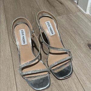 Steve Madden Silver Strappy Women's Sandals